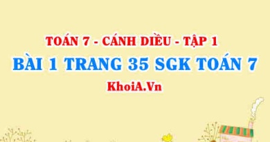 Bài 1 trang 35 SGK Toán 7 tập 1 Cánh Diều